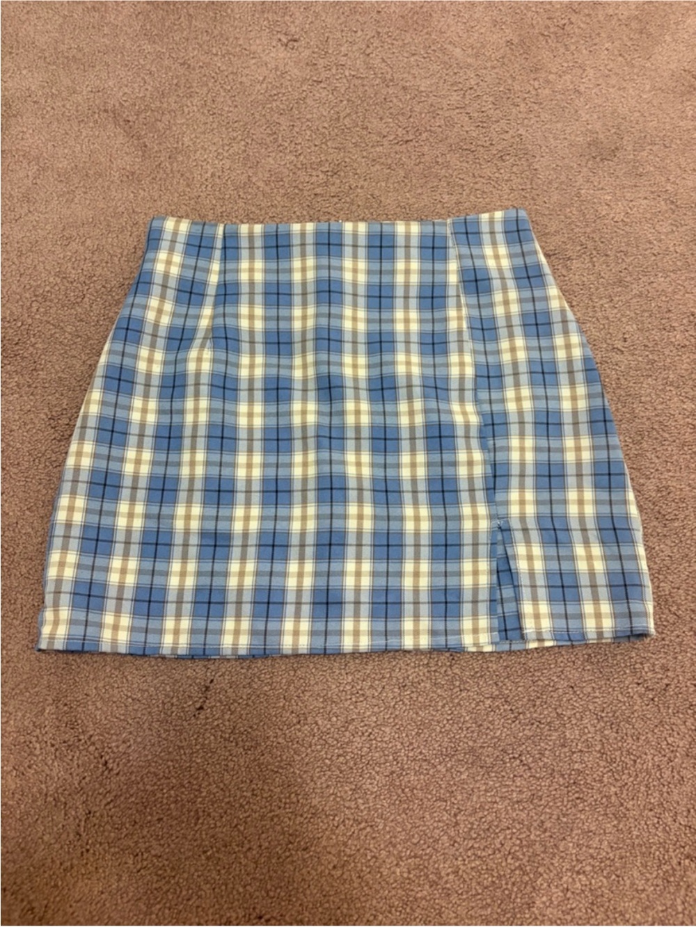 3 for $14 SHEIN Blue and Cream Plaid Mini Skirt size small
